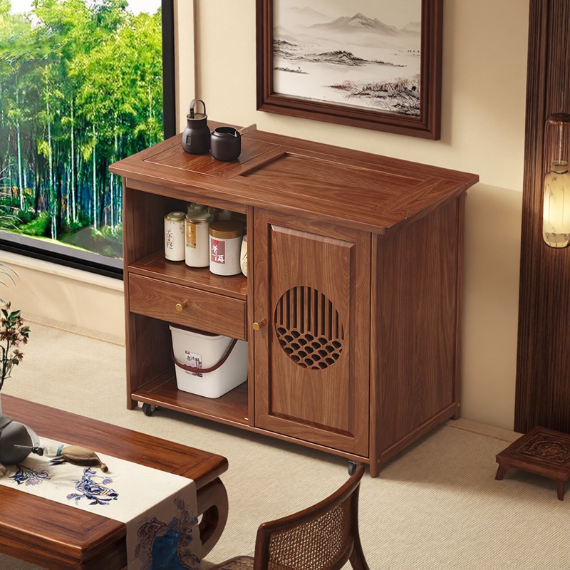 实木茶几移动小户型客厅储物柜子