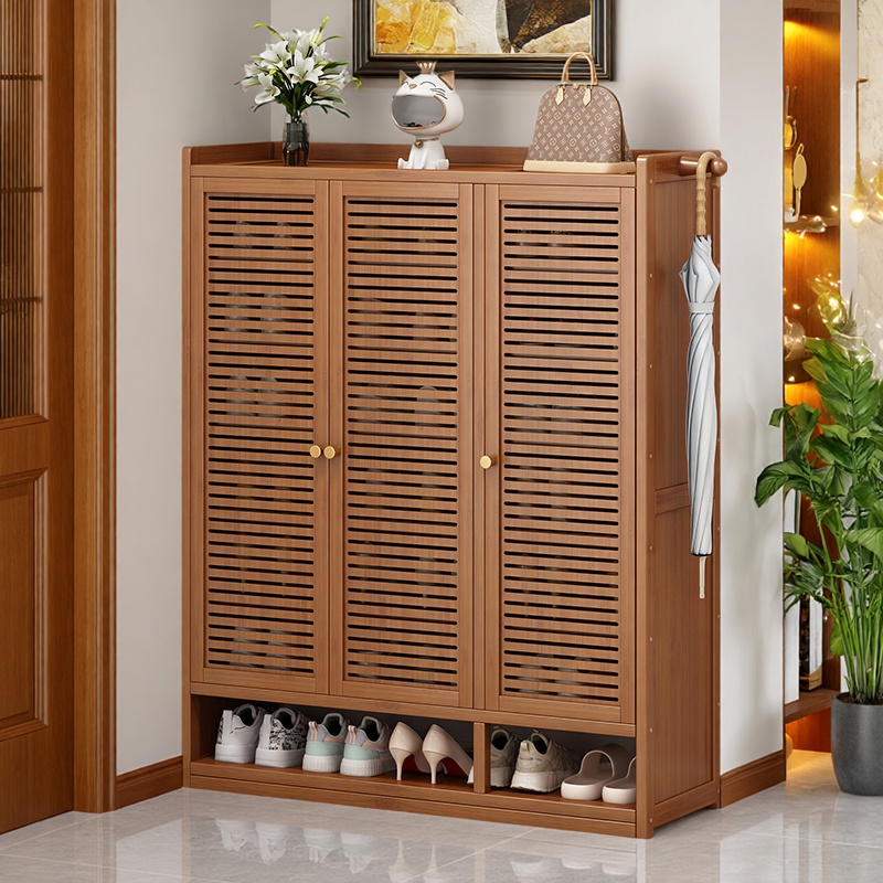 鞋柜家用门口非实木楠竹靠墙鞋架