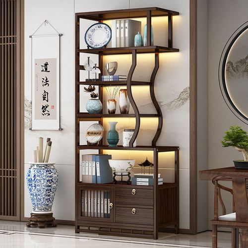 博古架茶叶架茶具置物架中式实木