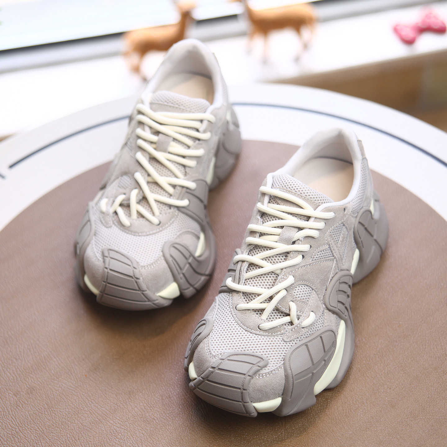 2025新款秋季个性系带厚底增高老爹鞋女百搭休闲运动鞋透气跑步鞋