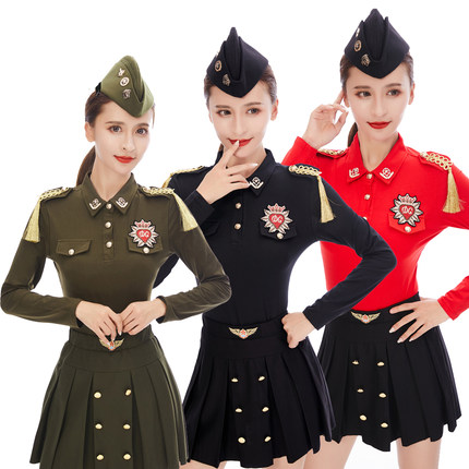 贝舞2023新款春季水兵舞服装长袖T恤女套装演出服流苏上衣