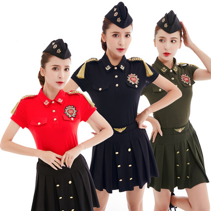 2023新款水兵舞服装流苏翻领短袖T恤上衣广场舞全新套装女演出服
