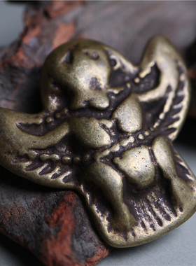 西藏精品吊坠包浆皮壳金翅大鹏鸟