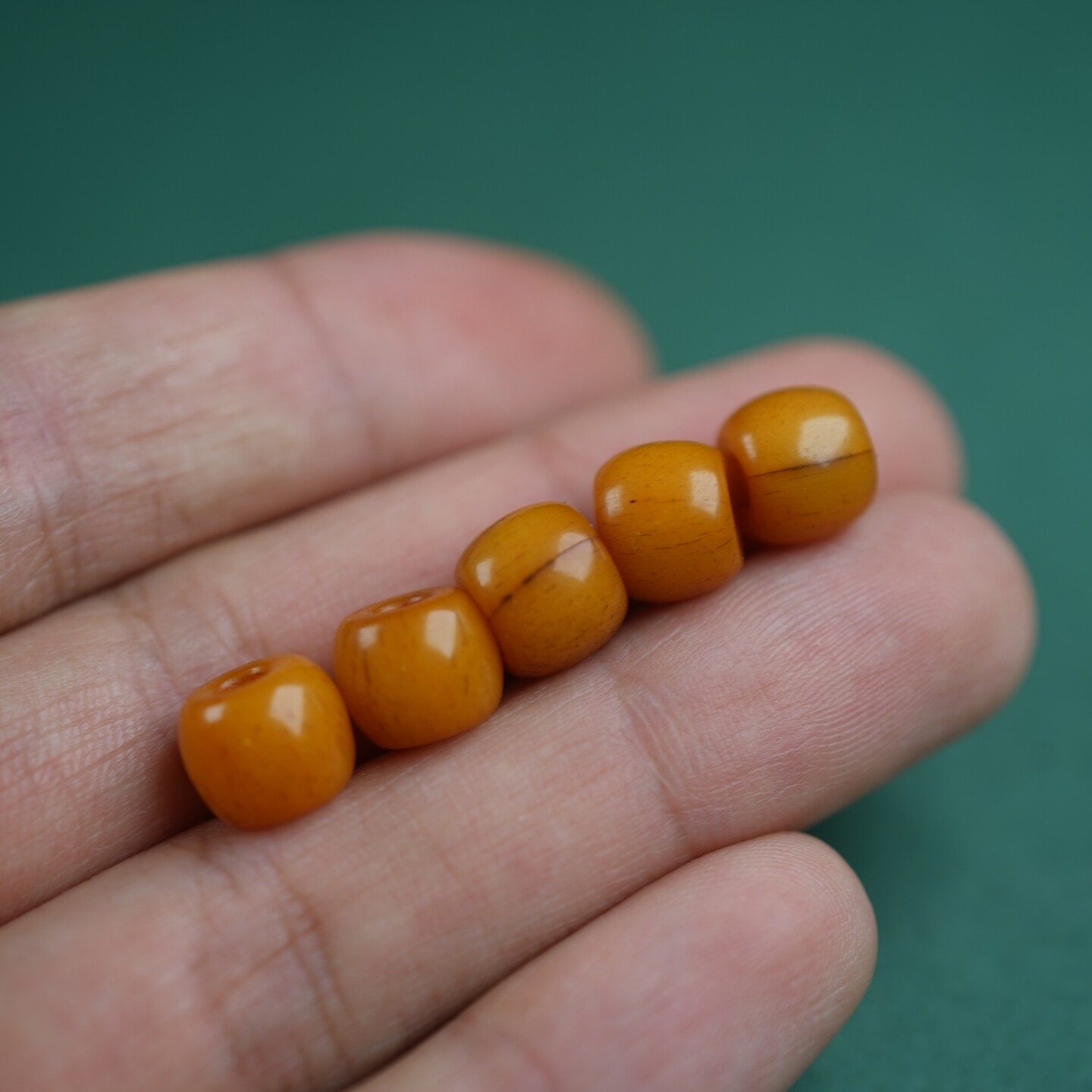 9.5mm油润老型牦牛骨隔珠文玩散珠配饰星月菩提隔珠大孔骨珠穿串