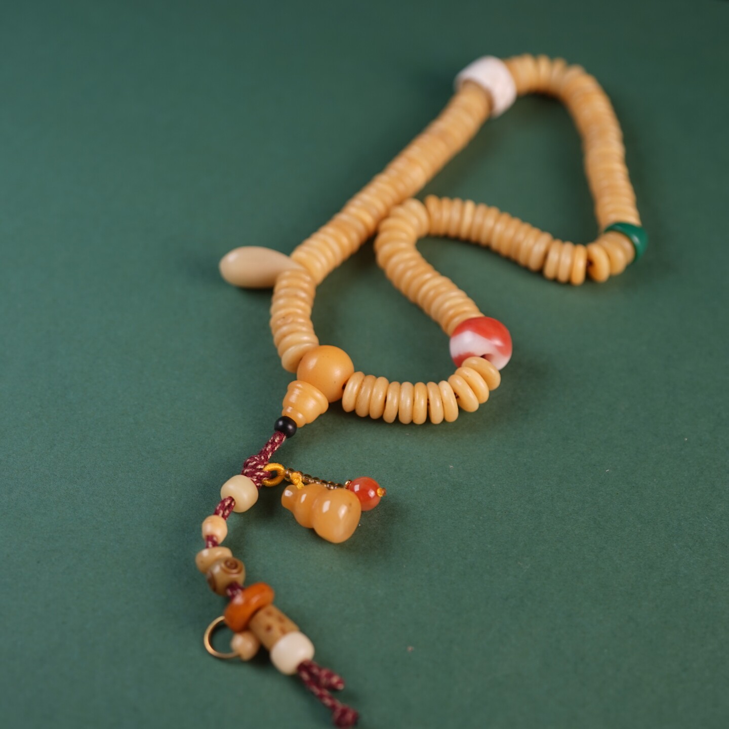 保真天然牦牛骨藏式佛珠挂链108颗药片形状骨串手链念珠原创搭配