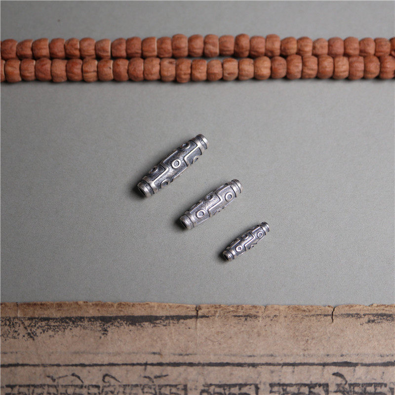 西藏精工手工925纯银天珠配饰藏式手串配珠子至尊九眼天珠坠项坠