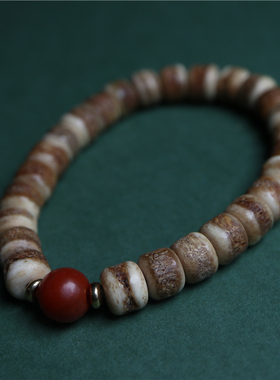 特价西藏天然牦牛骨手串藏式油润老灵骨珠精品少髓单圈骨串盘包浆