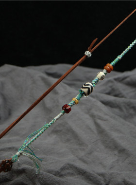 原创手编西藏天然玛瑙材质黑白双水纹虎牙天珠项链藏式脖挂颈饰品