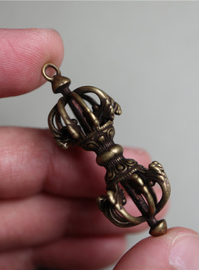西藏手工黄铜金刚杵吊坠藏式坠