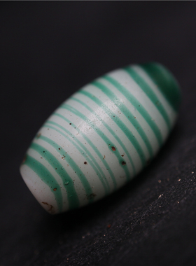 〓包老〓精品清代绿色搅胎琉璃珠藏式穿珠配饰手串顶珠散配珠勒子