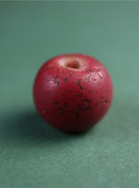 包老清代红色老琉璃珠白芯套料工艺琉璃配珠百搭手串菩提顶珠散珠
