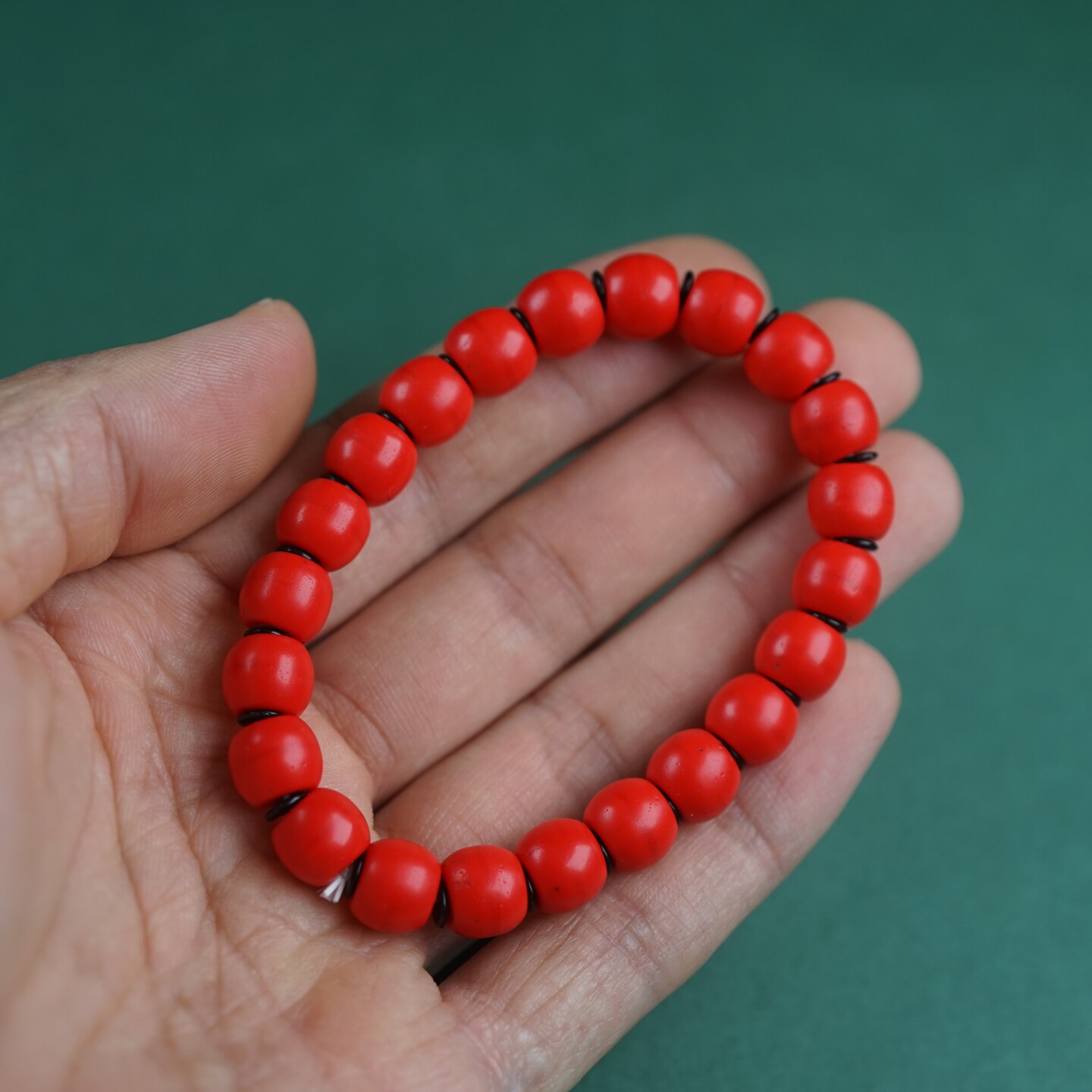 包老清代红雪巴琉璃手串西藏夏尔巴人手工血巴珠藏式老珠子红配珠