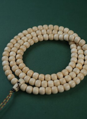 特价西藏传素白猛犸牙珠108颗佛珠项链脖挂手链手持老型珠手串