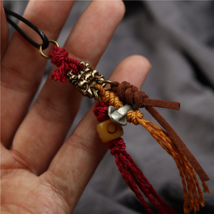 原创藏式支巴扎经书扣文玩侧挂坠diy手机链钥匙挂坠民族风包挂饰