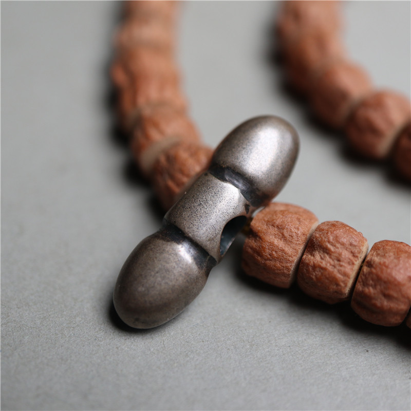 藏式文玩佛珠配饰精品手工利玛白铜小金刚杵百搭吊坠手串卡子背云