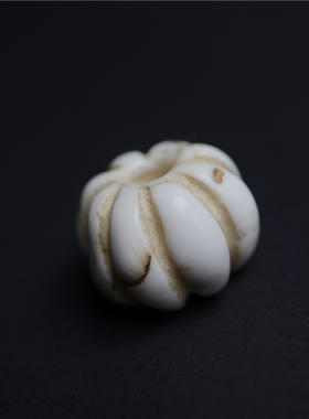 〓包老〓清代西藏八宝吉祥素白色海螺圆珠子少见瓜珠藏式配珠散珠