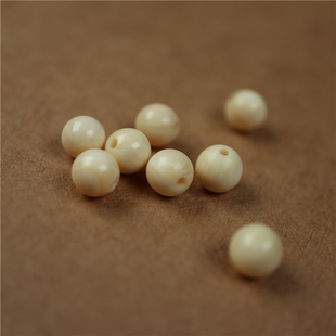 6mm天然油润猛犸牙圆珠手串散珠金刚星月菩提文玩弟子珠配饰隔珠