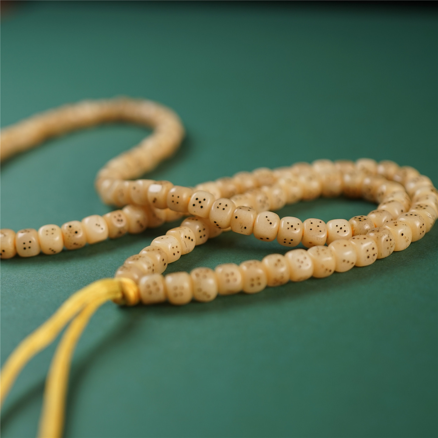 藏式手工佛珠项链脖挂件天然牦牛骨雕吉祥骰子108佛珠色子元素