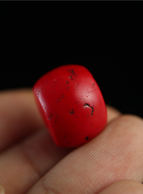 包老清代西藏夏尔巴红雪巴琉璃散珠精品文玩血巴配珠多宝手串XB01