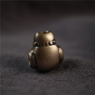 精品西藏传利玛铜天铁托甲质感潜水艇三通文玩佛头配珠配串好用