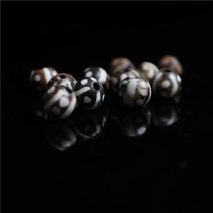 尼泊尔手工硅化木化石木变石邦提克迪克天珠diy手串散珠配串项链