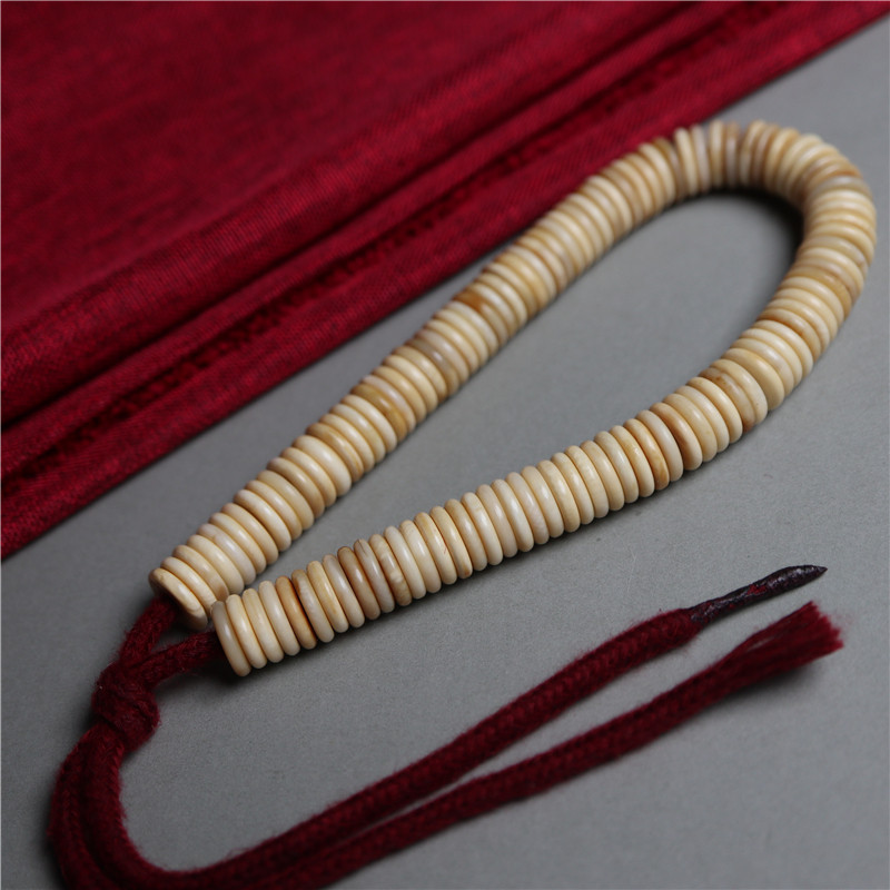 精品西藏猛犸象牙雕隔珠垫片散珠藏式穿珠子配饰隔片配珠手串文玩