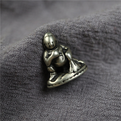 西藏特色白利玛铜黑财神小吊坠摆件随身寸佛佛珠侧挂坠吐宝鼠