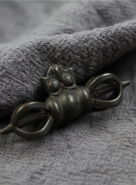 西藏天铁托甲黑漆古皮壳五股金刚杵吊坠民族风特色藏式项坠配饰件