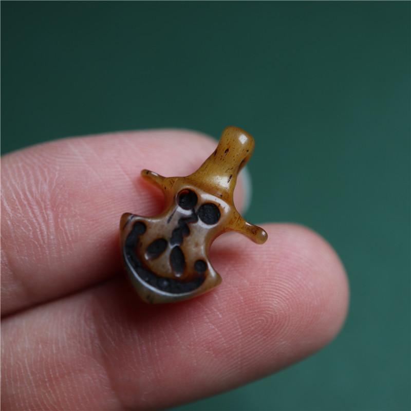 藏式手工雕刻随型小卡子配件天然牦牛骨珠饰佛珠记数卡子挂坠隔珠