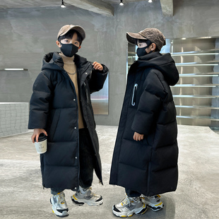 儿童男童羽绒服中长款过膝中大童初中生2025新款冬季加厚外套