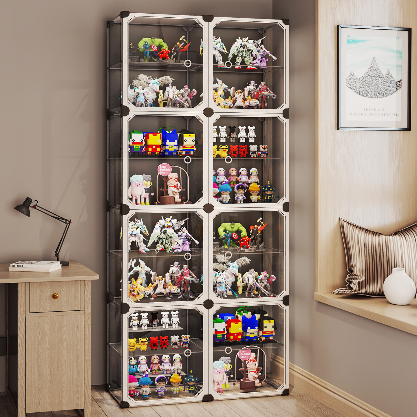 手办展示柜模型置物架玩具产品乐高适用盲盒透明收纳高达陈列柜子