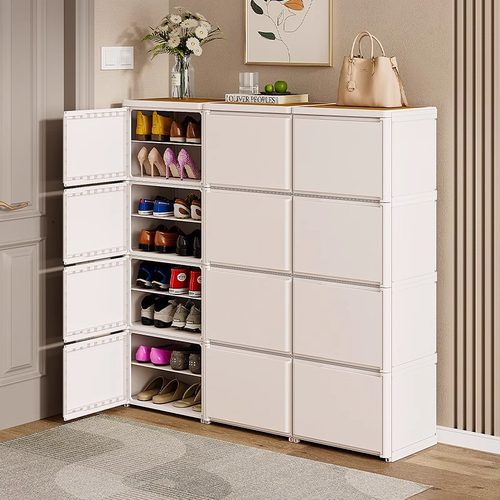 鞋柜家用门口收纳一体靠墙楼道室内好看走廊2025新款多层塑料鞋架