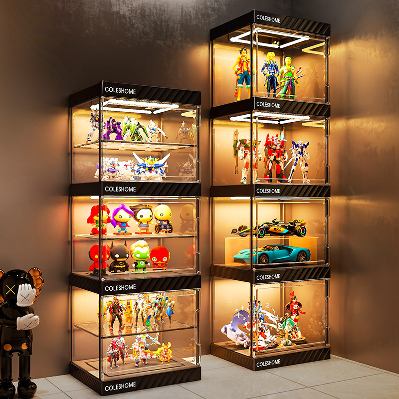 【回型灯展示】四面高透手办展柜