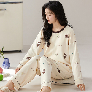 初中生睡衣女春秋季2025年新款女童长袖纯棉学生春秋高中生家居服