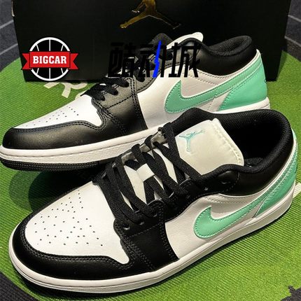 AIR JORDAN 1 LOW AJ1低帮白黑绿运动休闲篮球鞋 553558-131