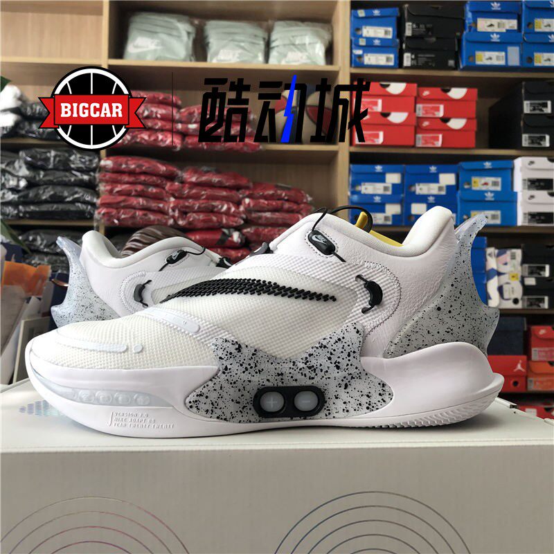 nike adapt bb 2.0自动系带篮球鞋 白黑奥利奥 bq5397-101