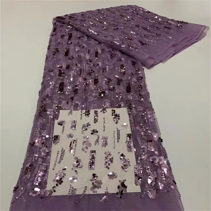 红色亮片绣花加密面料婚纱礼服连衣裙珠片服装演出服背景手工布料