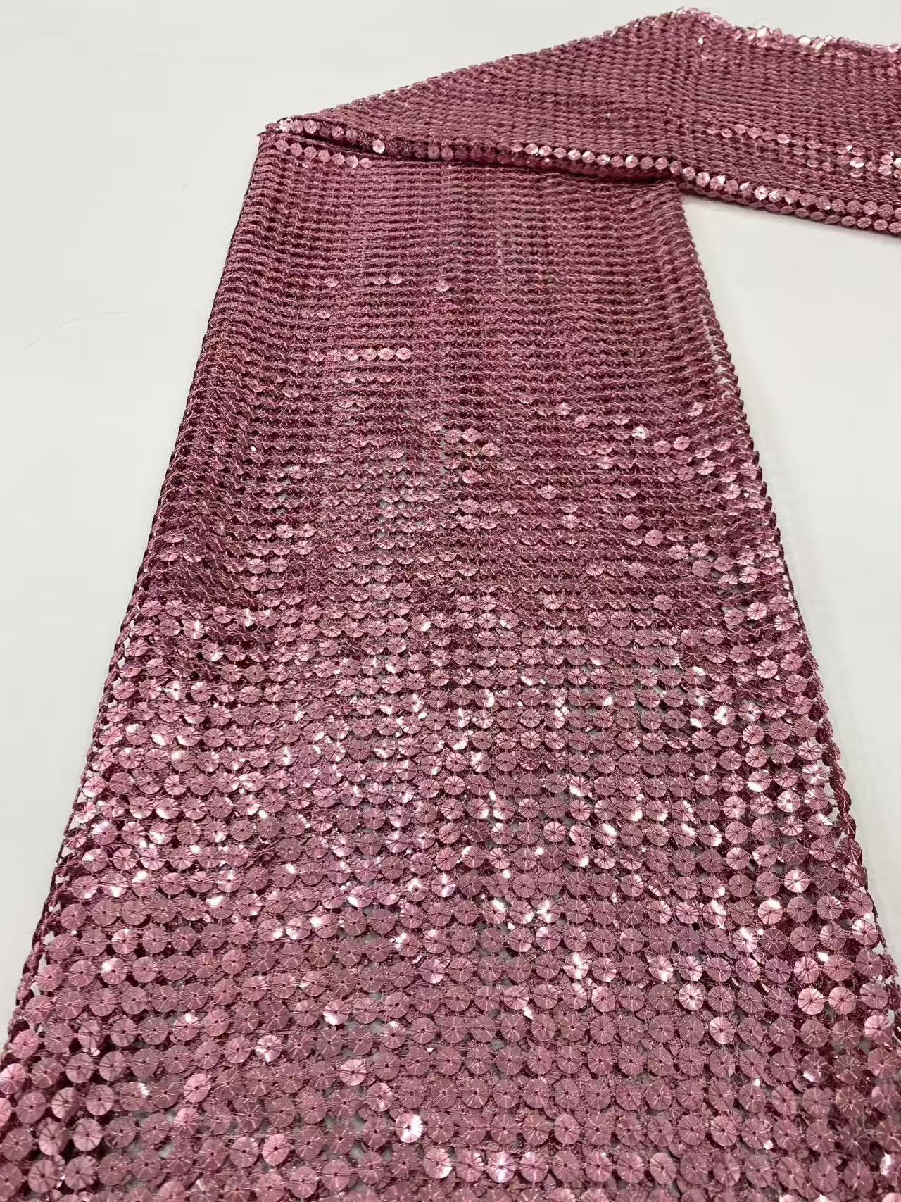 横纹亮片绣童装连衣裙亮片蕾丝面料宴会演出走秀主持礼服时装布