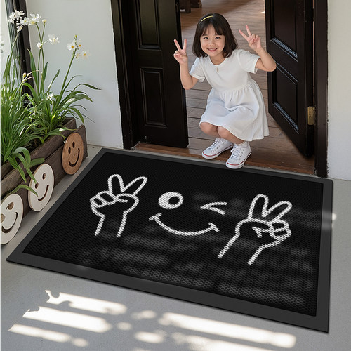 入户门地垫卡通豪宅门口除尘脚垫户外耐磨防滑进门垫玄关耐脏地毯
