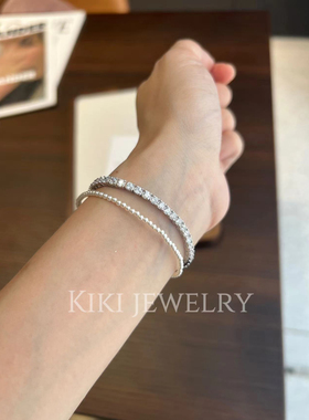 Kiki|网球手链满钻手链S925纯银手链女推荐高级感通勤百搭