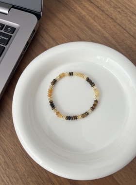 天然虎眼石手链秋冬糖果色天然石手链轻奢高级小众复古美拉德风