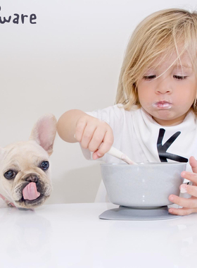 美国miniware宝宝麦片碗吸盘碗天然竹纤维抑菌碗儿童餐碗