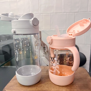 Richell利其尔星彩系列儿童吸管杯夏天学饮杯婴儿喝水杯家用防呛