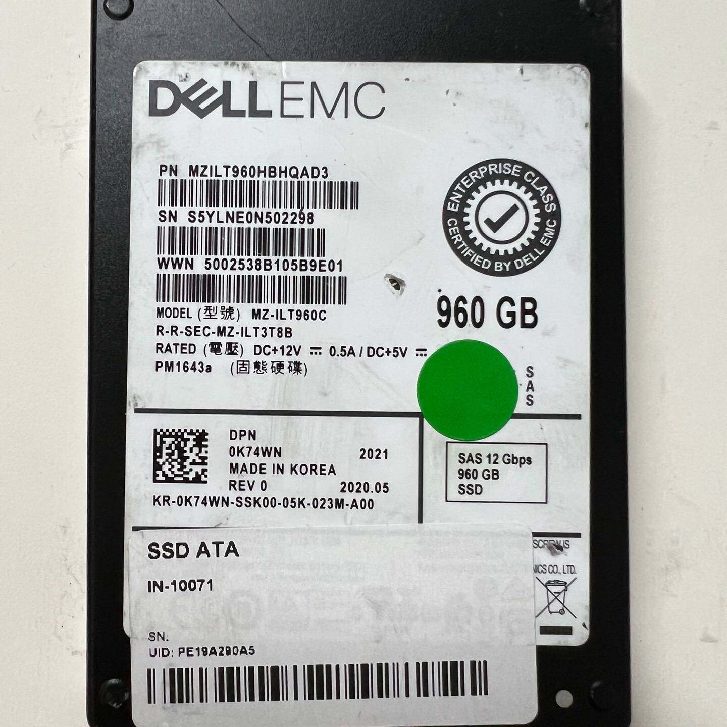 议价-三星原厂 戴尔DELL EMC PM1643a 960G MZ-ILT960C