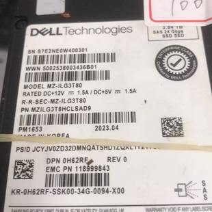 三星原厂 型号MZ 戴尔EMC 3.84TB ILG3T PM1653 议价