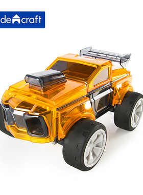 磁力片搭建系统赛车设计套装美国guidecraft儿童STEM动手创造玩具