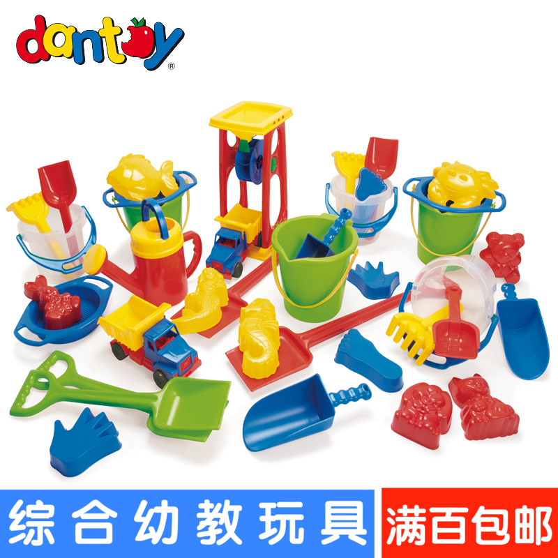 沙水套装（38件）dantoy幼儿早教园儿童水车小桶沙铲沙漏模运输车