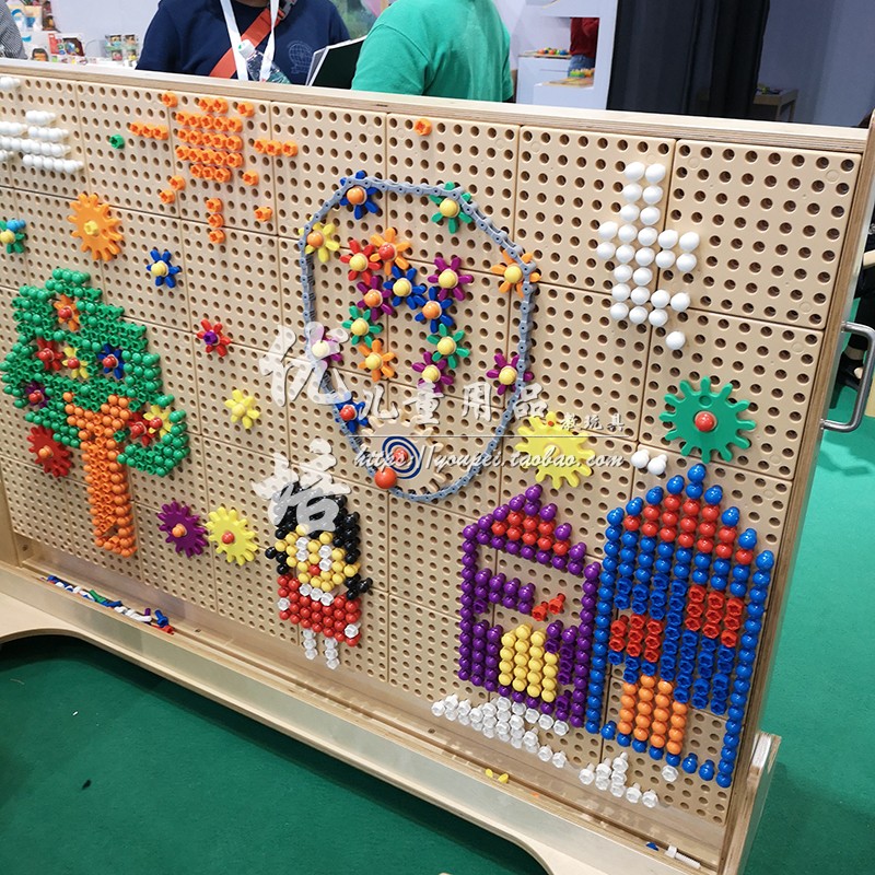 贝思德可移动STEM活动墙6色混合宝石块72件套八色混合插钉512件套