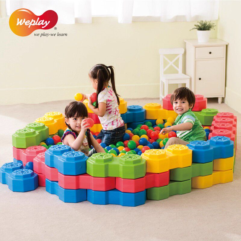 八角积木台湾Weplay幼儿园儿童大型软质静音建构拼插搭建积木玩具