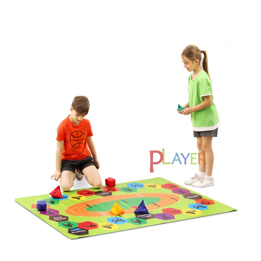 运动大富翁格乐普幼儿园儿童地毯桌面趣味骰子体能运动冒险游戏